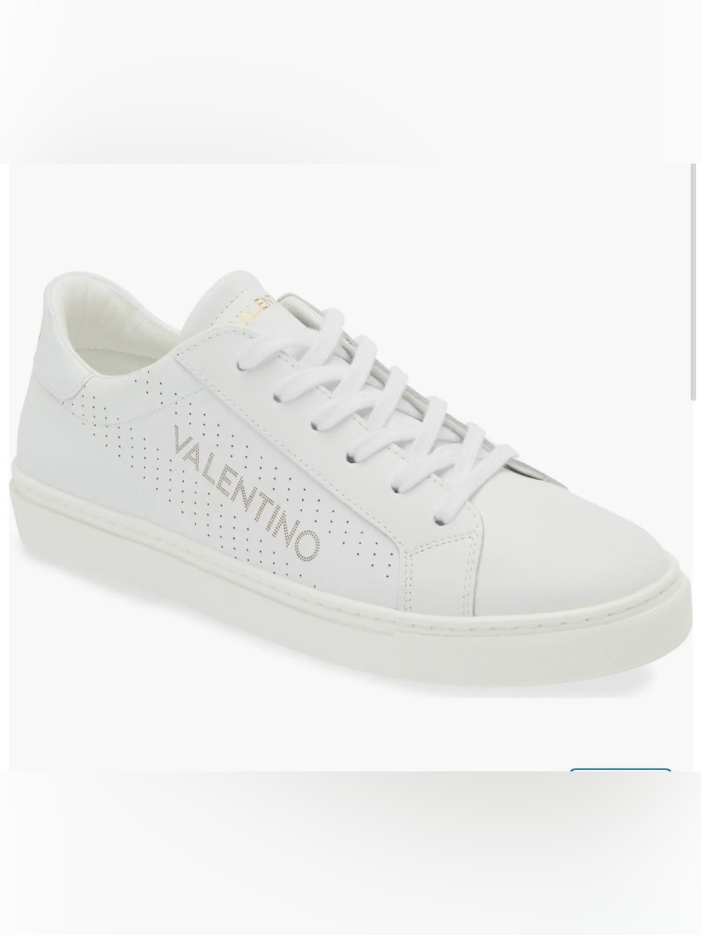 VALENTINO BY MARIO VALENTINO Kara Leather Sneaker White  Low-Top Gold Logo 9